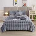 Light blue bubble rabbit velvet blanket bedroom plush quilt