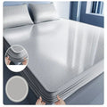 Light blue cooling jacquard fitted sheet bedroom mattress protector