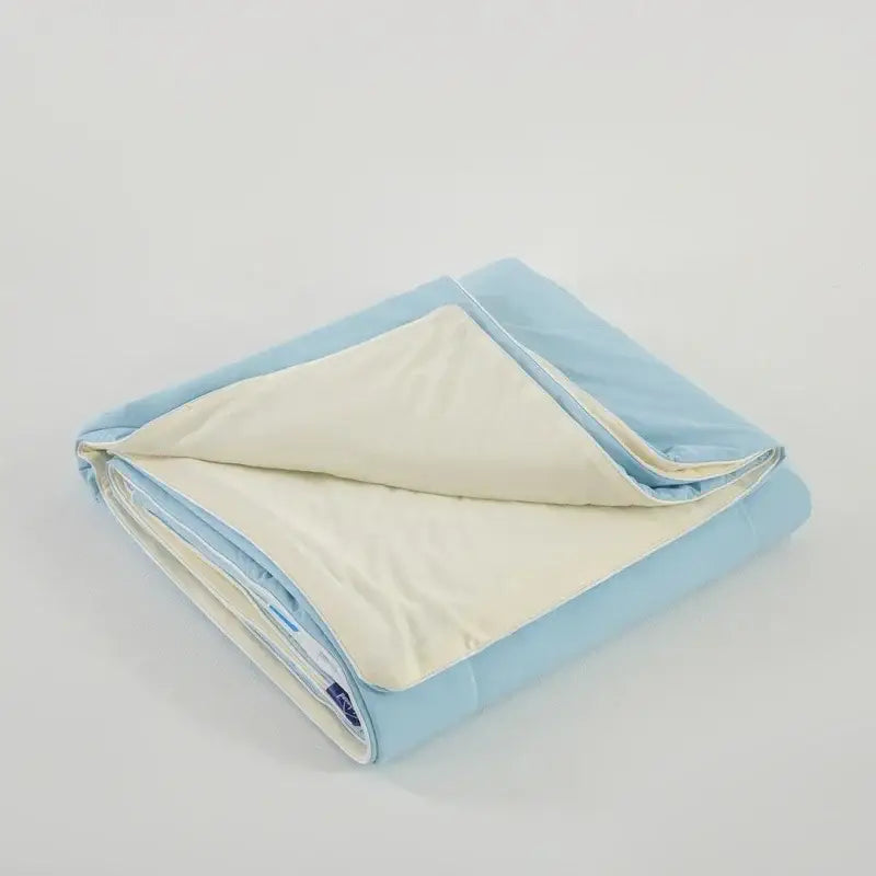 Light blue & white cooling fabric summer blanket bedroom comforter