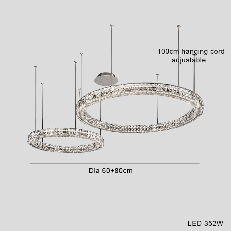 ثريا كريستال بنمط رفاهية خفيفة حديثة بسيطة بإضاءة LED
