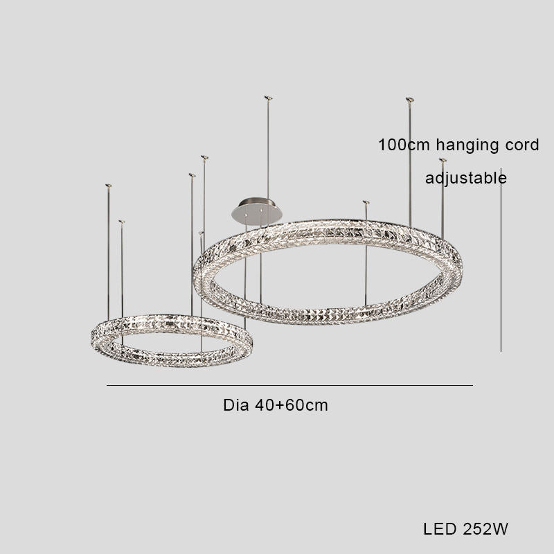 ثريا كريستال بنمط رفاهية خفيفة حديثة بسيطة بإضاءة LED