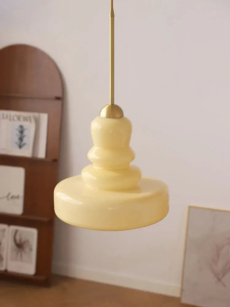 Lime green glass gourd pendant lights for kitchen dining room