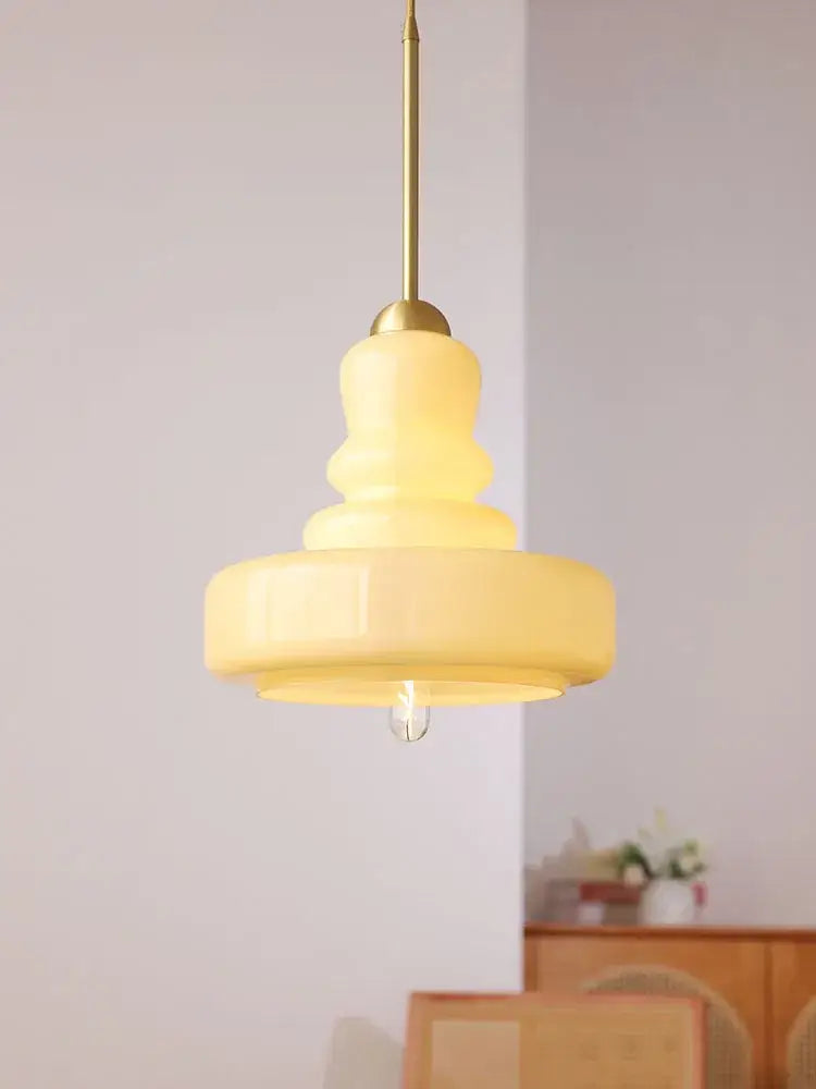 Lime green glass gourd pendant lights for kitchen dining room