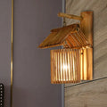 Lodge style bamboo house wall light – balcony e26 e27 sconce