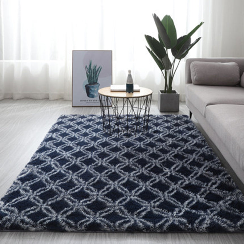 Tapis dégradé tie and dye à poils longs pour salon et chambre