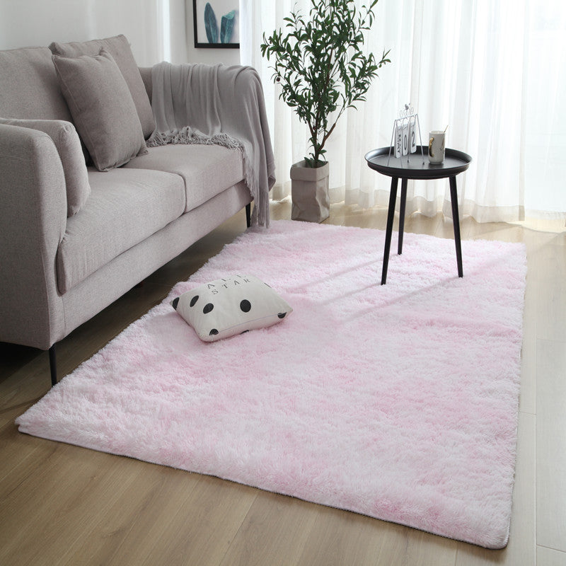 Tapis dégradé tie and dye à poils longs pour salon et chambre