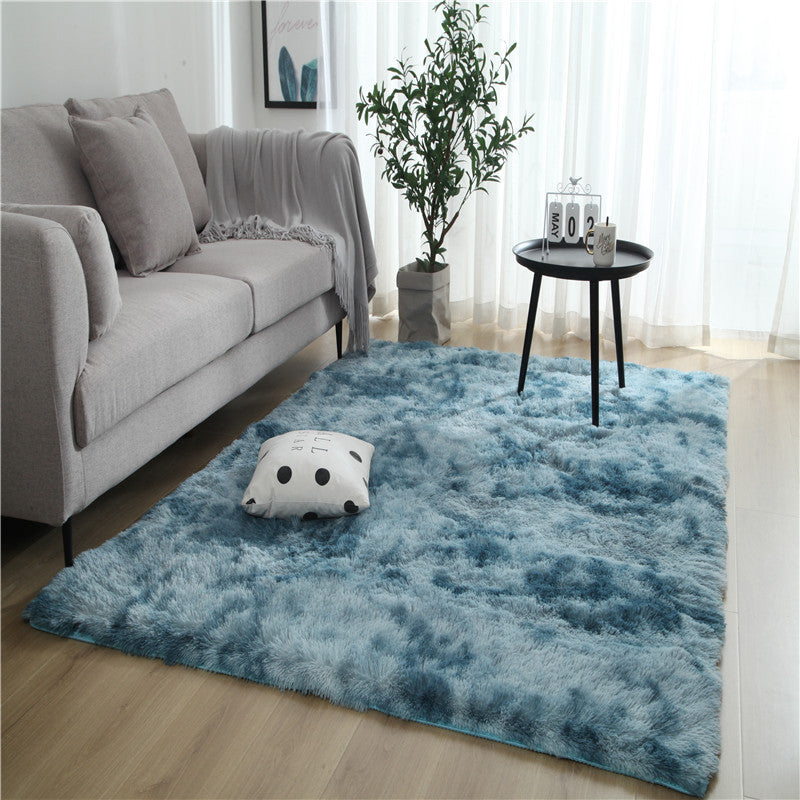 Tapis dégradé tie and dye à poils longs pour salon et chambre