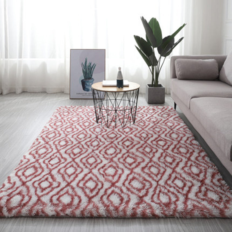 Tapis dégradé tie and dye à poils longs pour salon et chambre