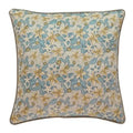 Luxe blue & gold camellia floral velvet cushion cover living room