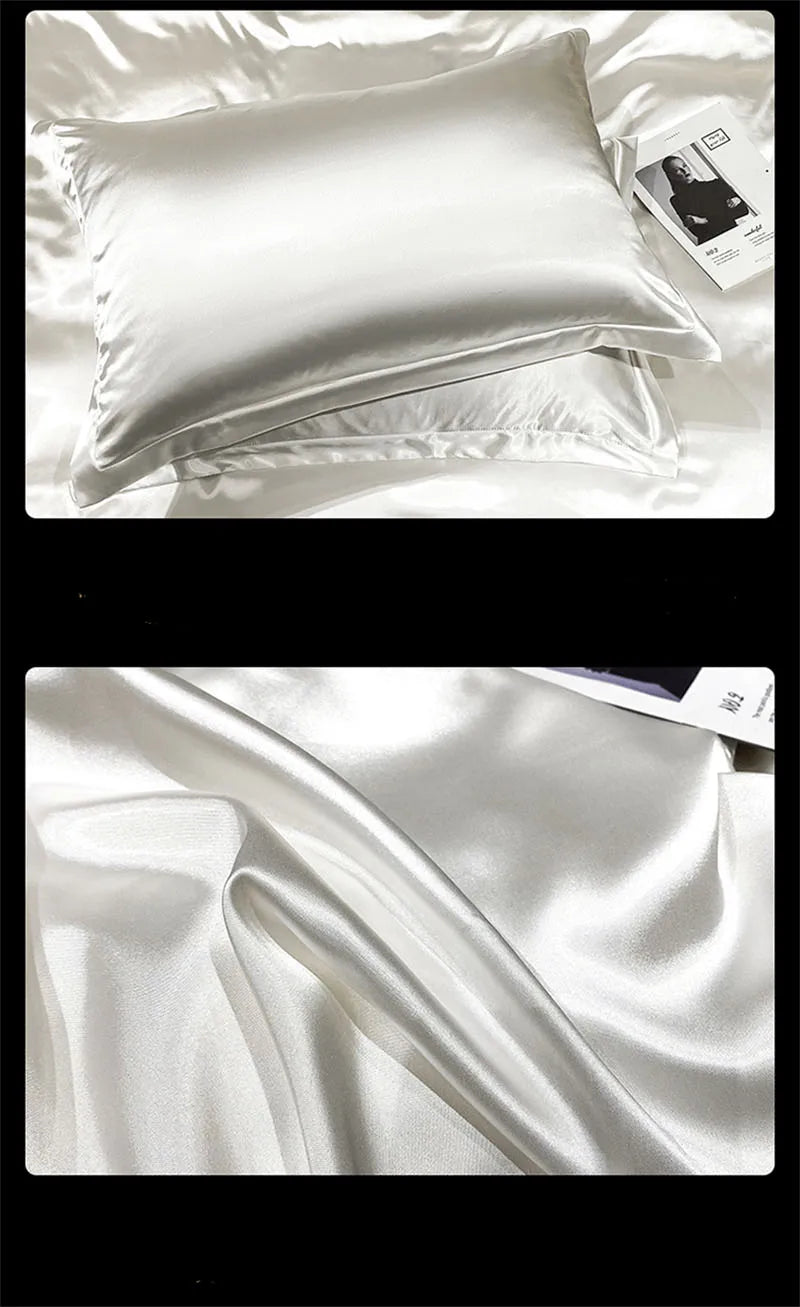 DecorBites™ Luxurious Mulberry Silk Bedding Set with Satin Finish