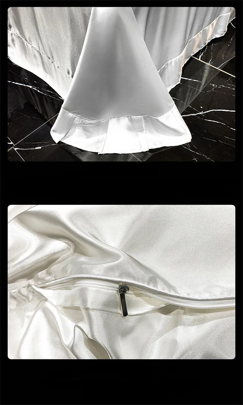 DecorBites™ Luxurious Mulberry Silk Bedding Set with Satin Finish