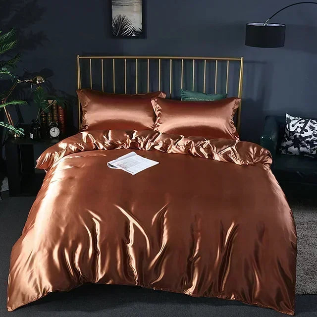 DecorBites™ Luxurious Mulberry Silk Bedding Set with Satin Finish