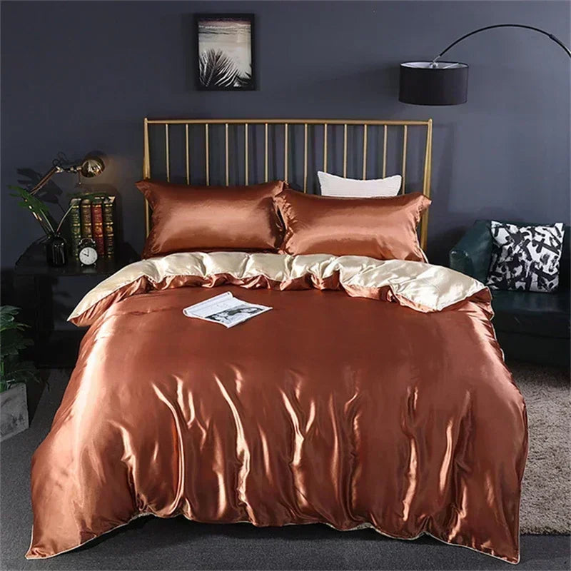 DecorBites™ Luxurious Mulberry Silk Bedding Set with Satin Finish