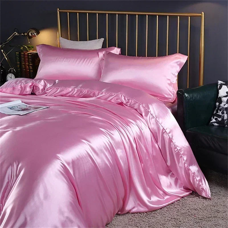DecorBites™ Luxurious Mulberry Silk Bedding Set with Satin Finish