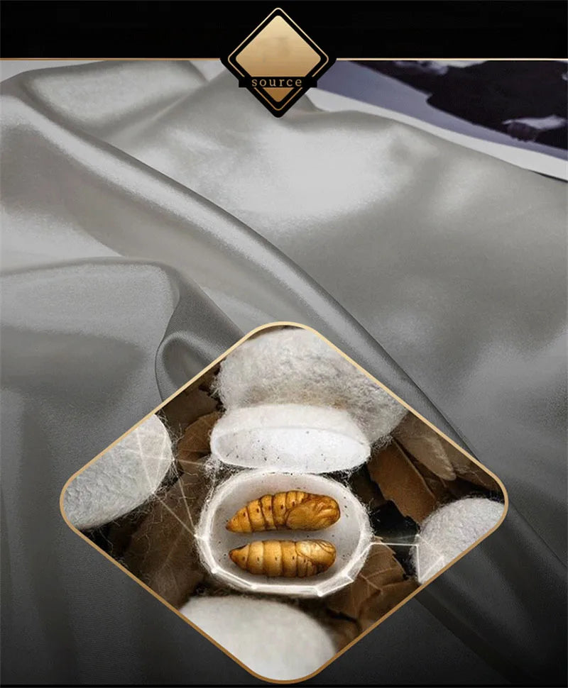 DecorBites™ Luxurious Mulberry Silk Bedding Set with Satin Finish