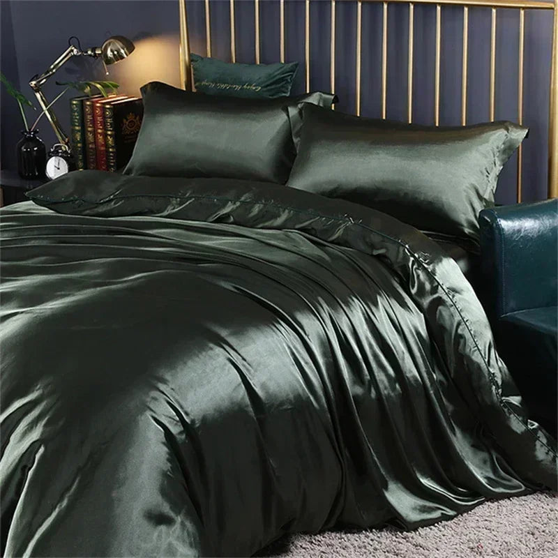 DecorBites™ Luxurious Mulberry Silk Bedding Set with Satin Finish