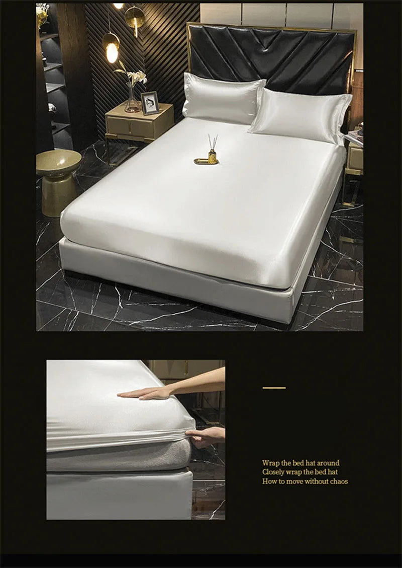 DecorBites™ Luxurious Mulberry Silk Bedding Set with Satin Finish