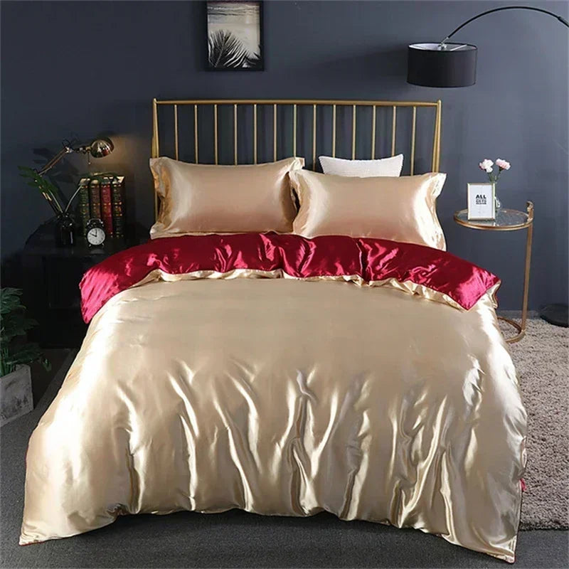DecorBites™ Luxurious Mulberry Silk Bedding Set with Satin Finish