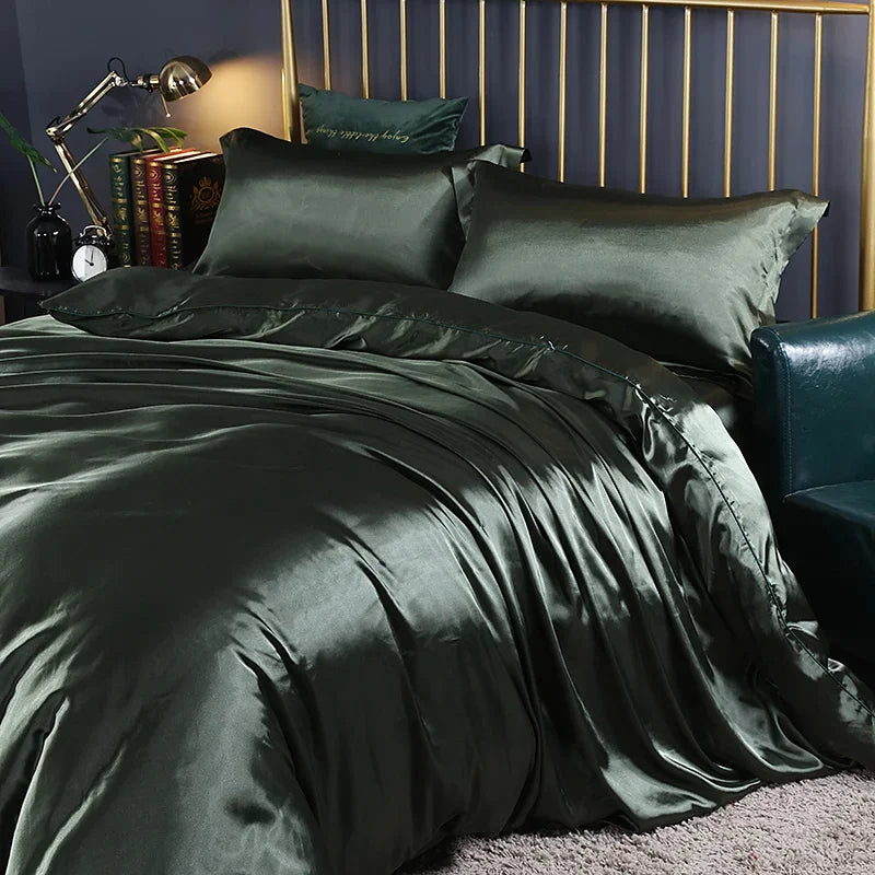 DecorBites™ Luxurious Silk Bedding Set - King/Queen/Twin Sizes