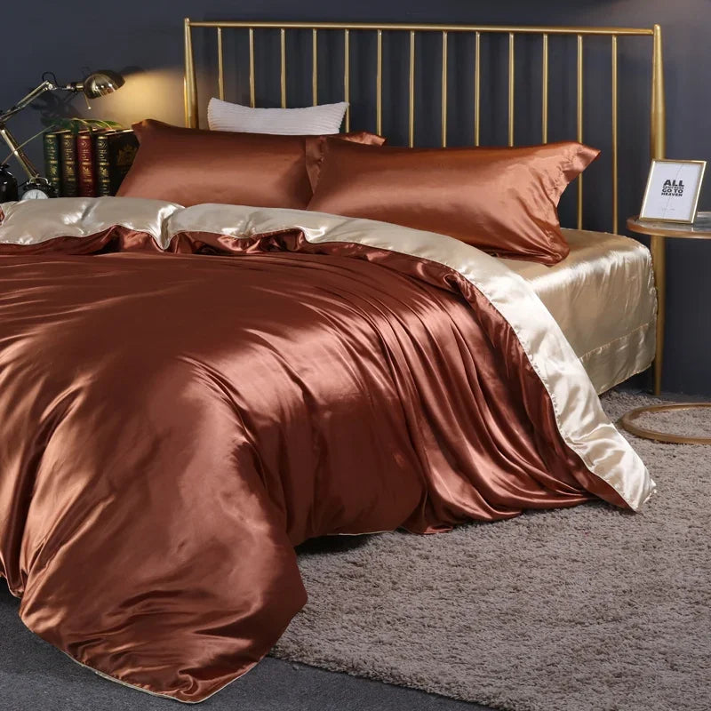 DecorBites™ Luxurious Silk Bedding Set - King/Queen/Twin Sizes