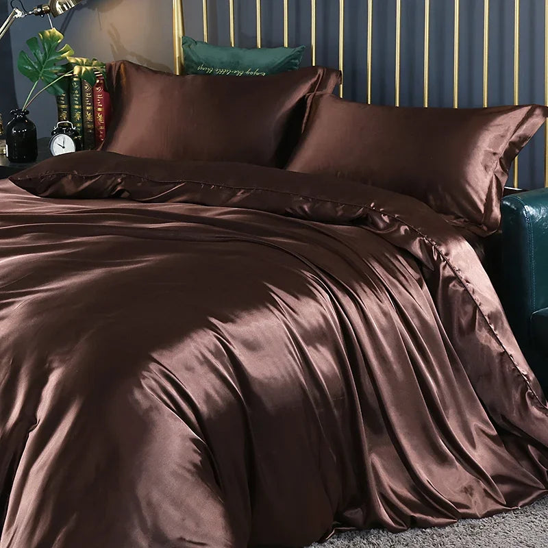 DecorBites™ Luxurious Silk Bedding Set - King/Queen/Twin Sizes