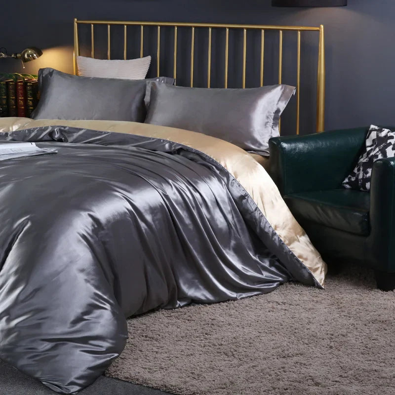 DecorBites™ Luxurious Silk Bedding Set - King/Queen/Twin Sizes