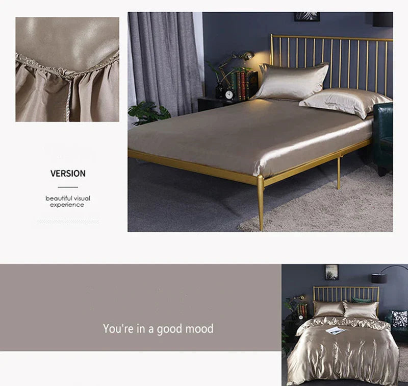 DecorBites™ Luxurious Silk Bedding Set - King/Queen/Twin Sizes