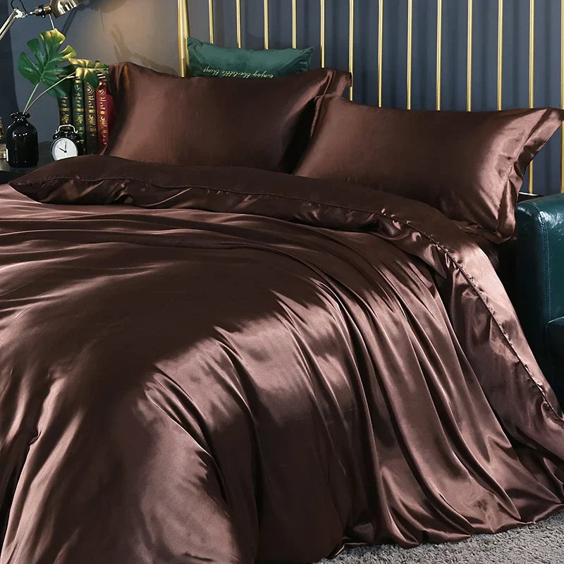 DecorBites™ Luxurious Silk Bedding Set - King/Queen/Twin Sizes