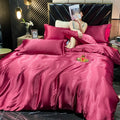 DecorBites™ Luxurious Solid Rayon Silk Bedding Set
