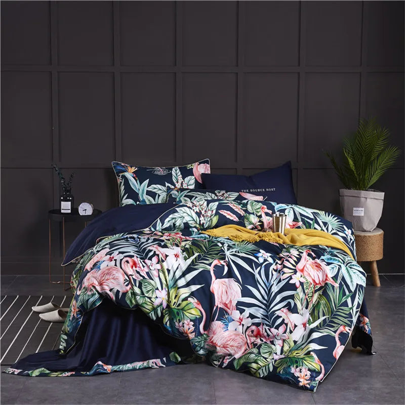 DecorBites™ Luxury Egyptian Cotton Flamingo Bedding Set - Queen/King