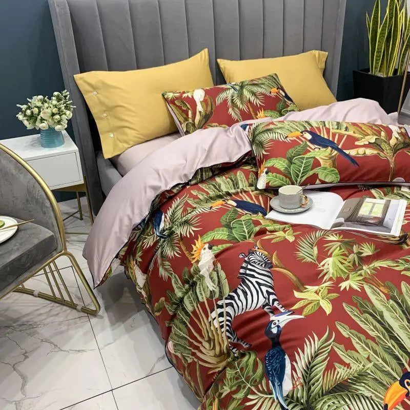 DecorBites™ Luxury Egyptian Cotton Flamingo Bedding Set - Queen/King