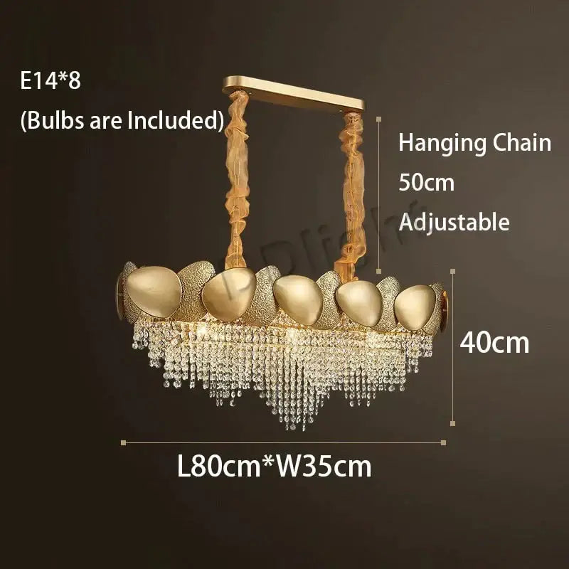 Luxury gold crystal led ceiling chandelier for living room