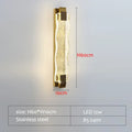 Luxury gold crystal led wall sconce living room textured glass light