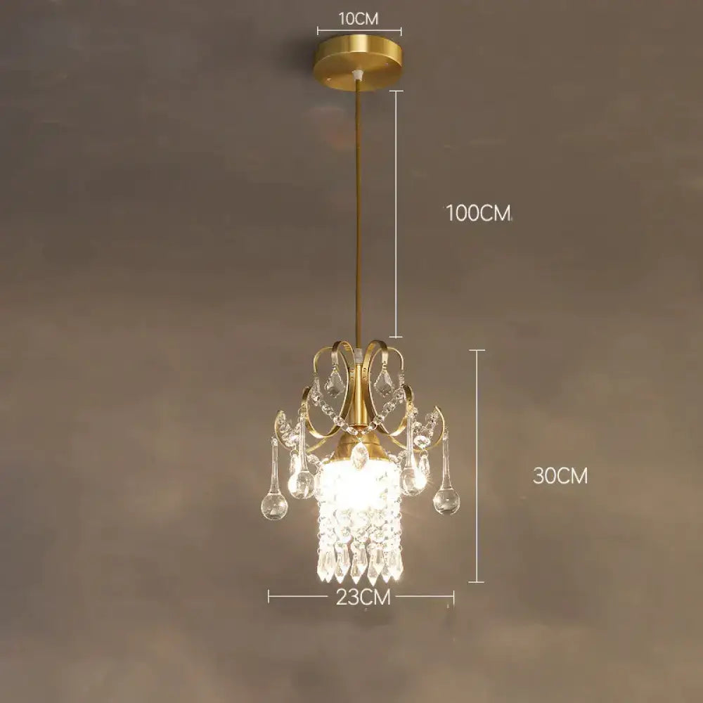 Luxury gold crystal pendant light dining room single head chandelier