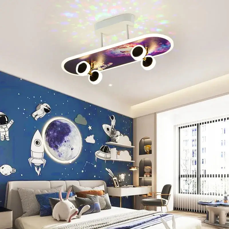 Marvel superhero cartoon skateboard ceiling light for children room