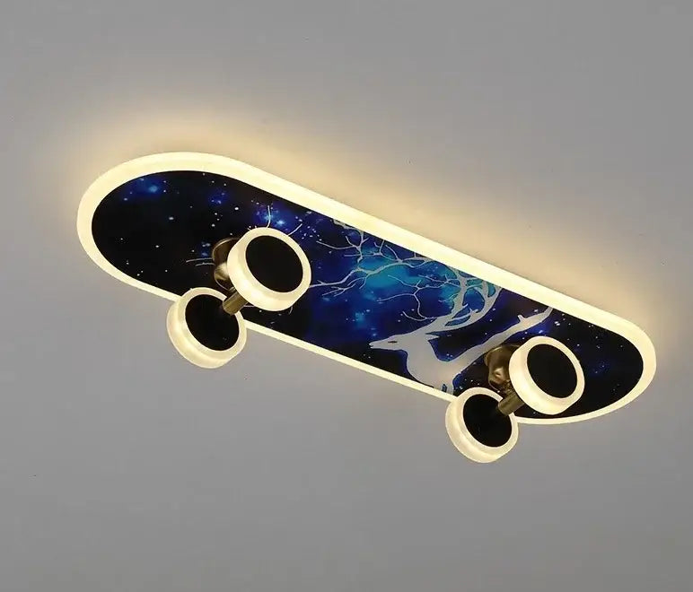 Marvel superhero cartoon skateboard ceiling light for children room