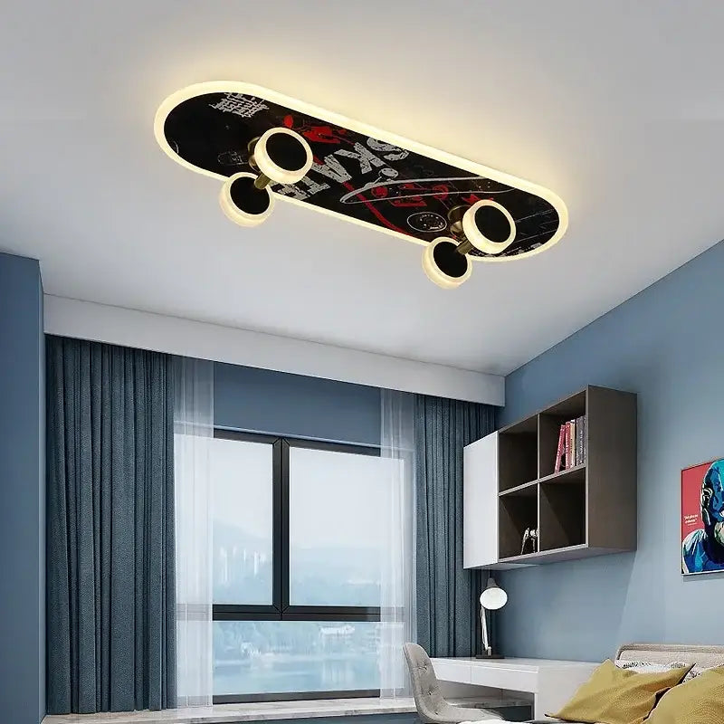 Marvel superhero cartoon skateboard ceiling light for children room