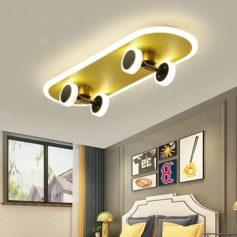 Marvel superhero cartoon skateboard ceiling light for children room