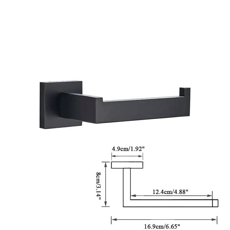 Matte black bathroom accessories set – bathroom towel rack and hooks