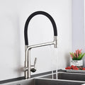 Matte black dual spout kitchen water filter faucet 360 rotation