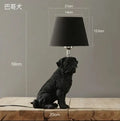 Matte black & off-white puppy dogs table lamps for bedroom decor