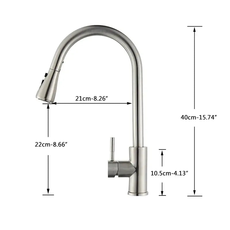Matte black pull out kitchen faucet with high arc spout