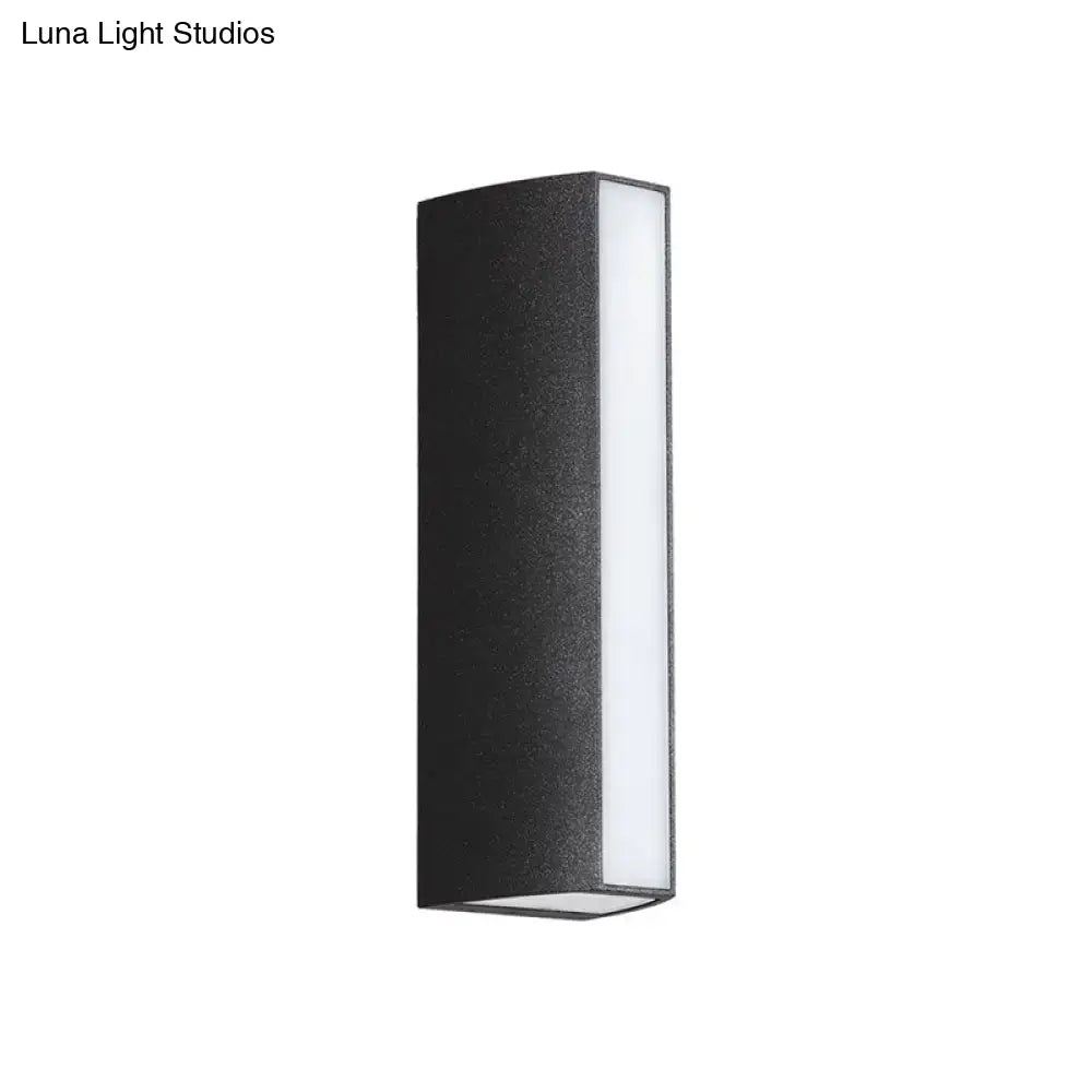 Matte black rectangle outdoor wall light dual directional led sconce