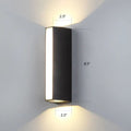 Matte black rectangle outdoor wall light with dual directional led lighting for exterior use