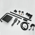 Matte black shower faucet set with handheld sprayer bathroom tap