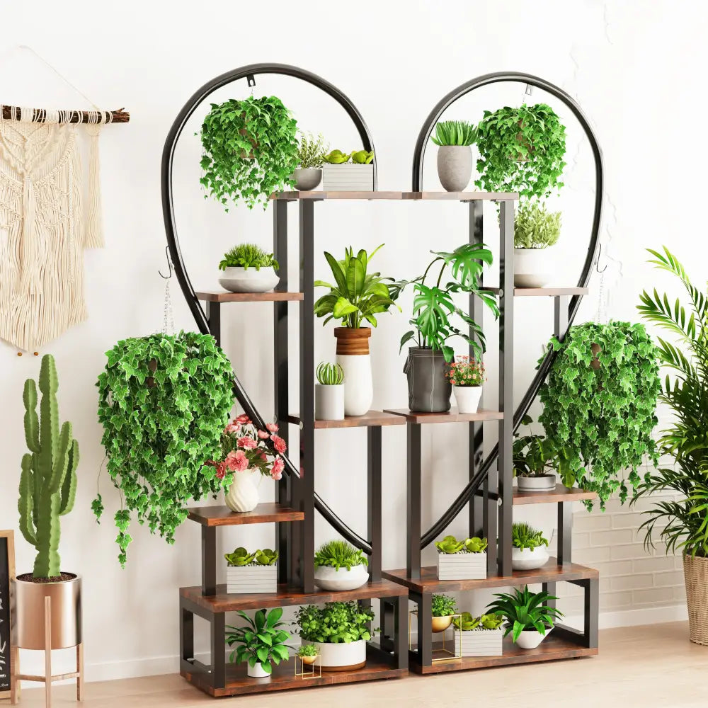 Metal Plant Stand 6-Tier Half Heart