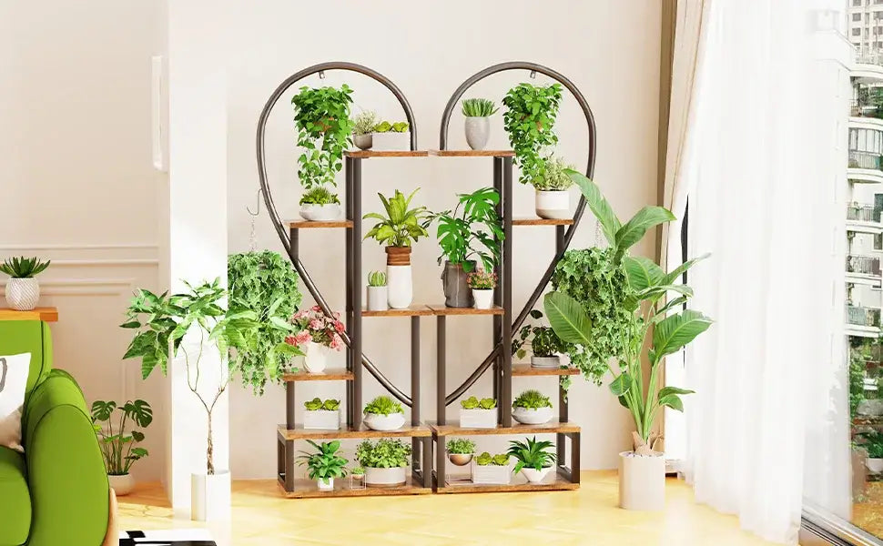 Metal Plant Stand 6-Tier Half Heart