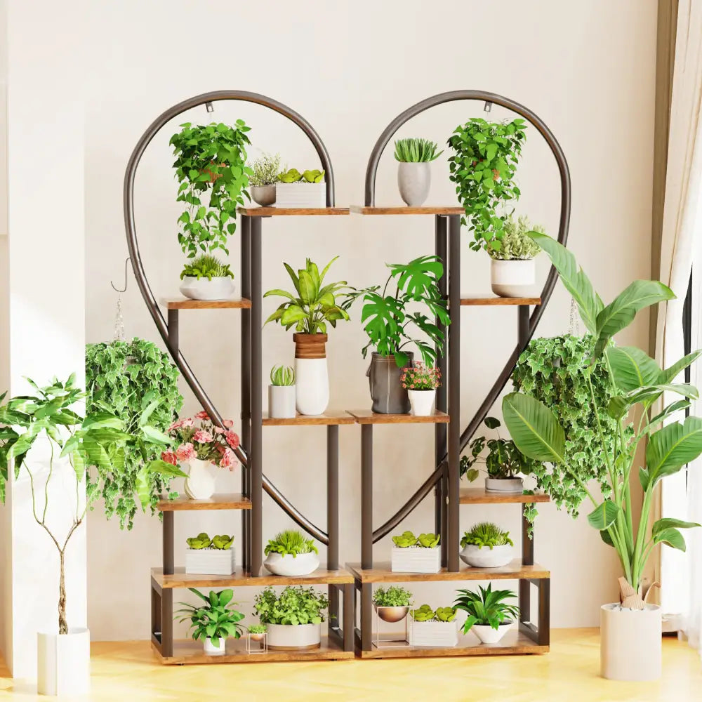 Metal Plant Stand 6-Tier Half Heart