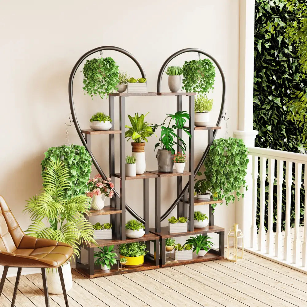 Metal Plant Stand 6-Tier Half Heart