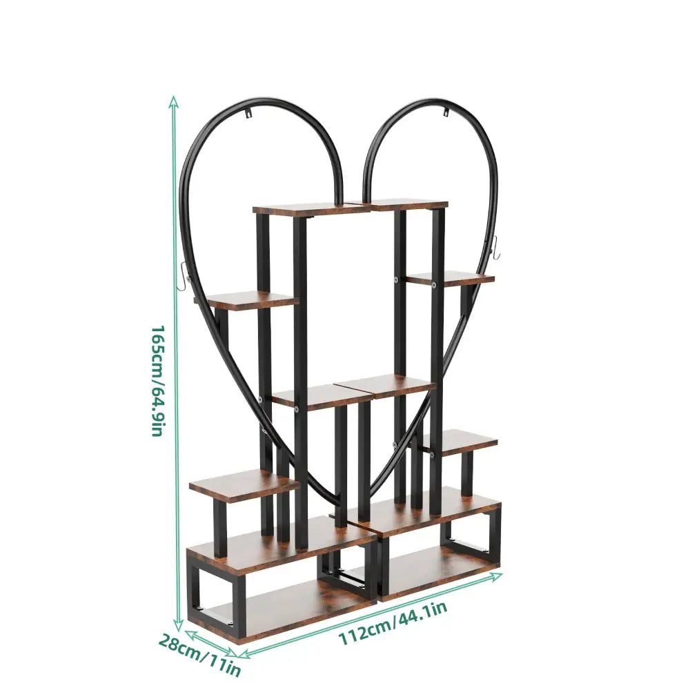 Metal Plant Stand 6-Tier Half Heart